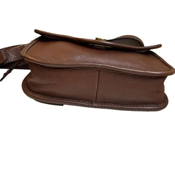 Fossil Heritage Mini Flap Crossbody Bag Brown Leather  EUC - Picture 10 of 16